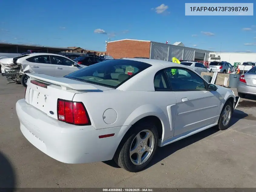 1FAFP40473F398749 2003 Ford Mustang