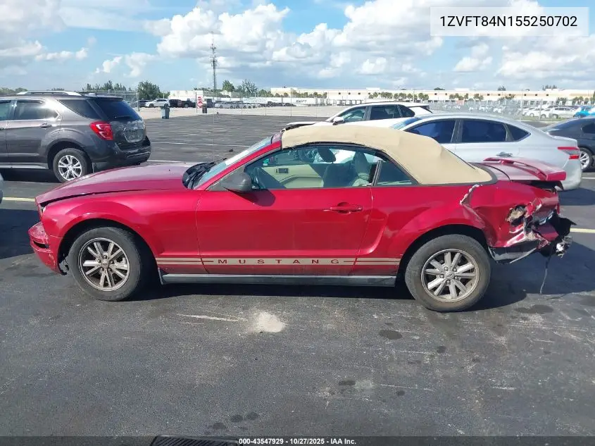 1ZVFT84N155250702 2005 Ford Mustang