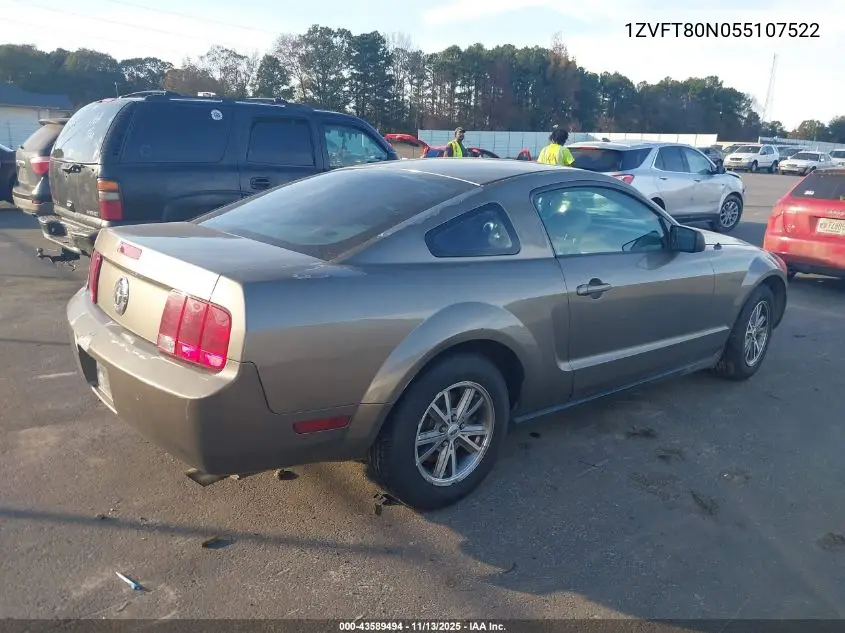1ZVFT80N055107522 2005 Ford Mustang V6 Deluxe/V6 Premium