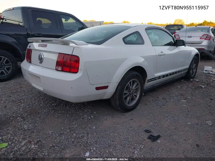 1ZVFT80N955115957 2005 Ford Mustang V6 Deluxe/V6 Premium
