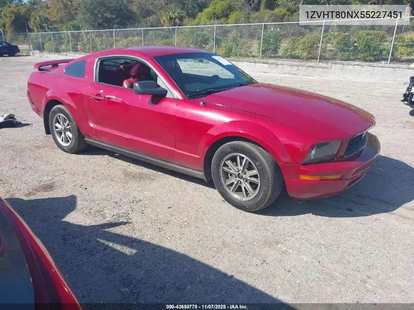 1ZVHT80NX55227451 2005 Ford Mustang