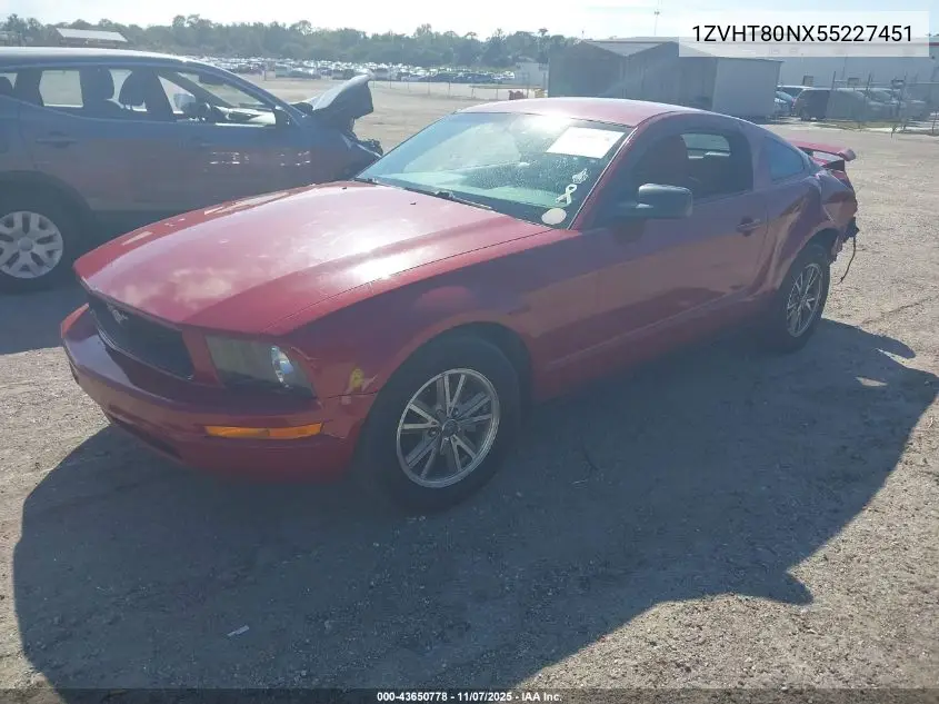 1ZVHT80NX55227451 2005 Ford Mustang