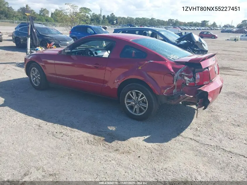 1ZVHT80NX55227451 2005 Ford Mustang