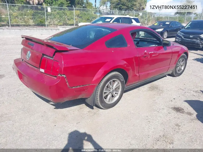 1ZVHT80NX55227451 2005 Ford Mustang