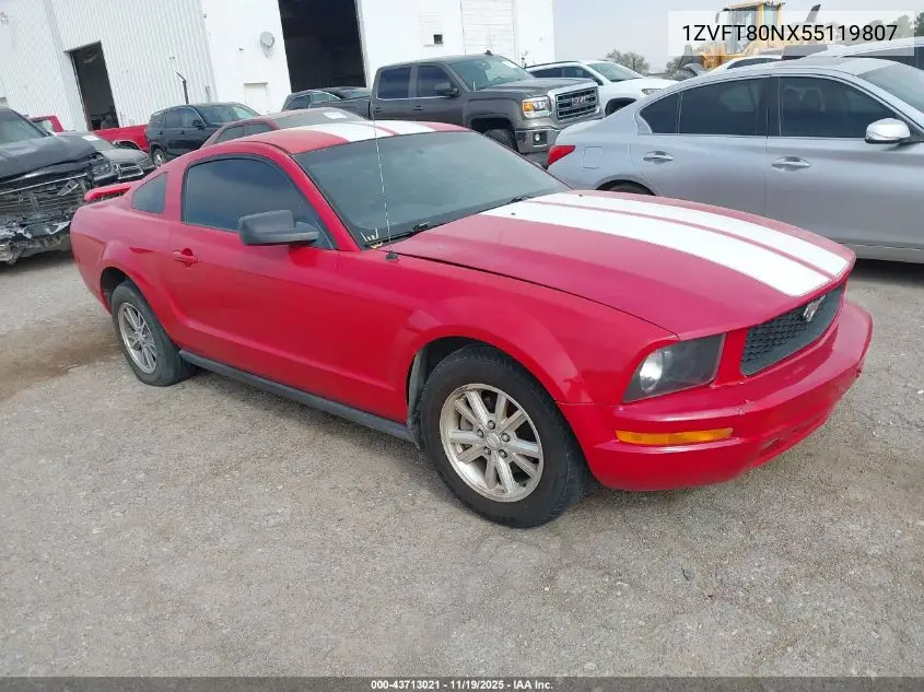 1ZVFT80NX55119807 2005 Ford Mustang V6 Deluxe/V6 Premium