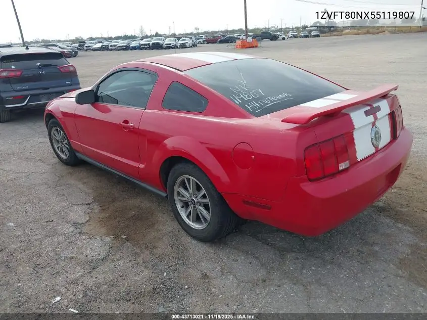 1ZVFT80NX55119807 2005 Ford Mustang V6 Deluxe/V6 Premium