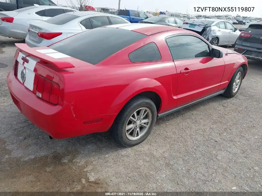 1ZVFT80NX55119807 2005 Ford Mustang V6 Deluxe/V6 Premium