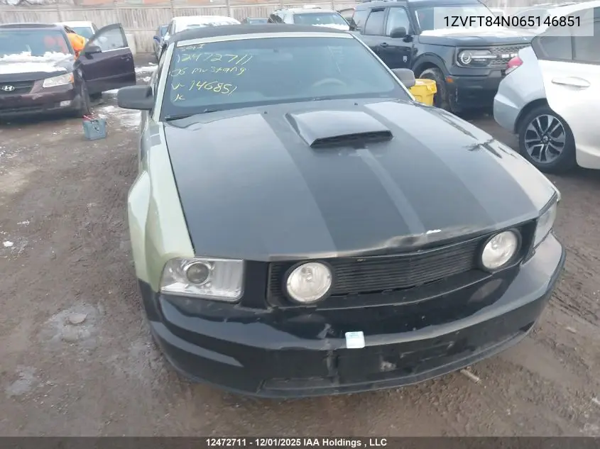 1ZVFT84N065146851 2006 Ford Mustang