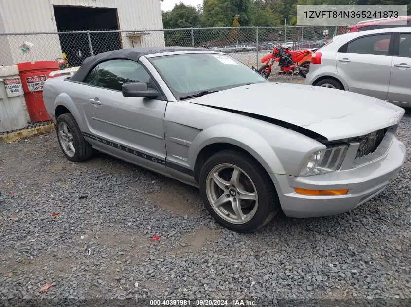 2006 Ford Mustang V6 VIN: 1ZVFT84N365241873 Lot: 40397981