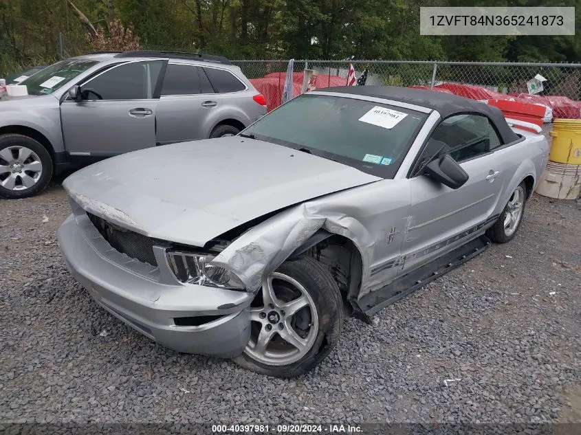 2006 Ford Mustang V6 VIN: 1ZVFT84N365241873 Lot: 40397981