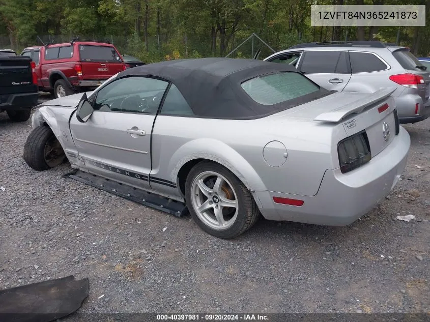 2006 Ford Mustang V6 VIN: 1ZVFT84N365241873 Lot: 40397981