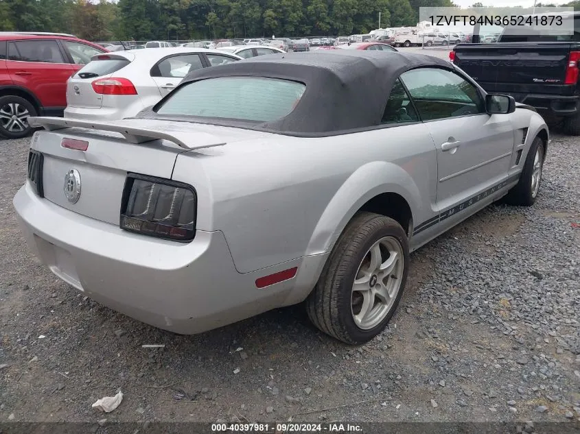 2006 Ford Mustang V6 VIN: 1ZVFT84N365241873 Lot: 40397981