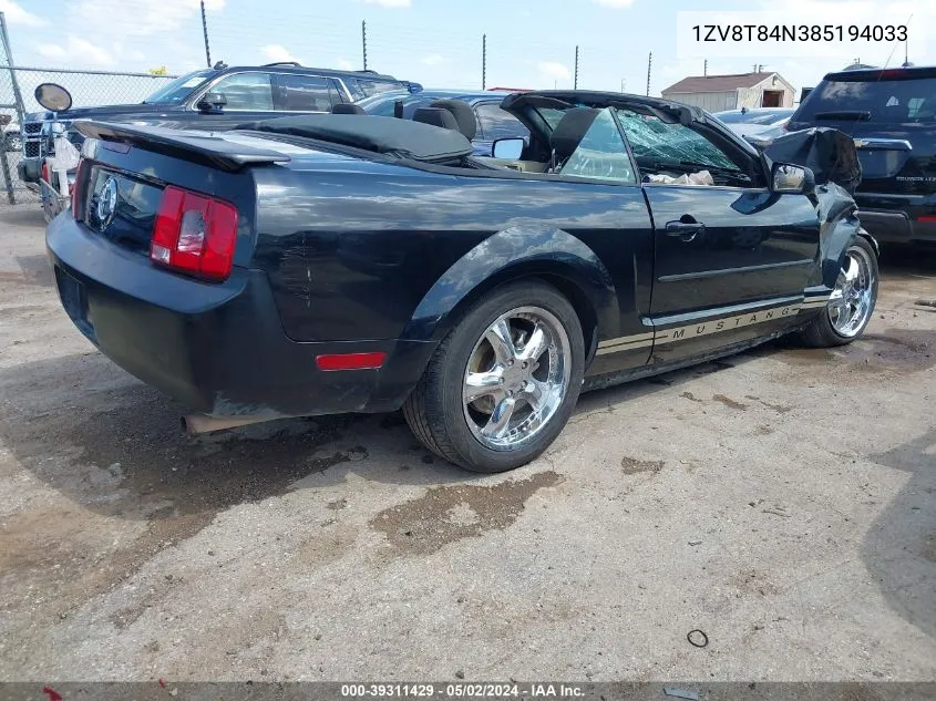 1ZV8T84N385194033 2008 Ford Mustang