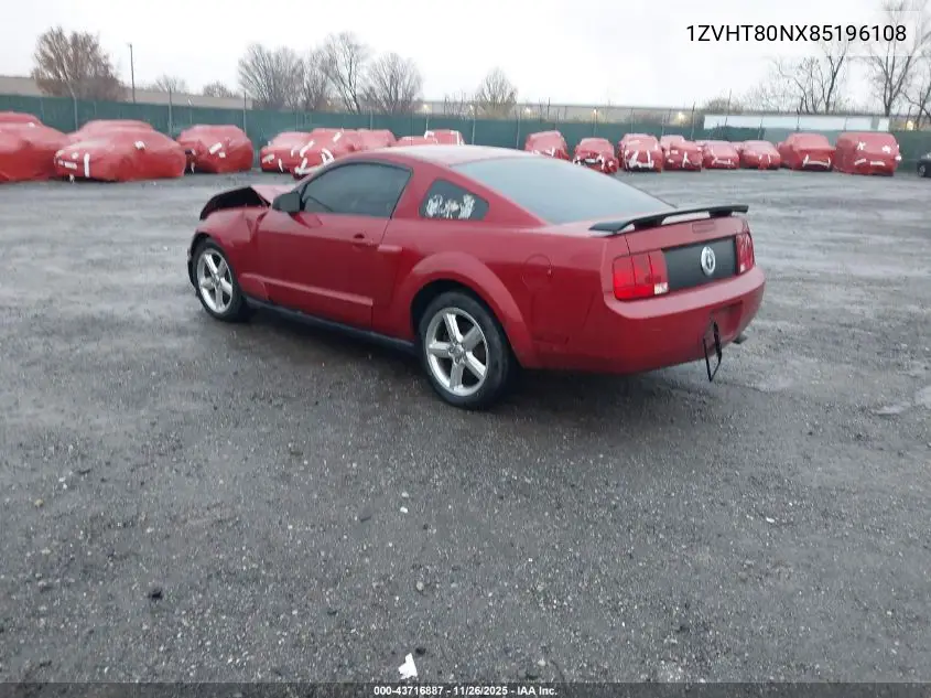1ZVHT80NX85196108 2008 Ford Mustang V6 Premium