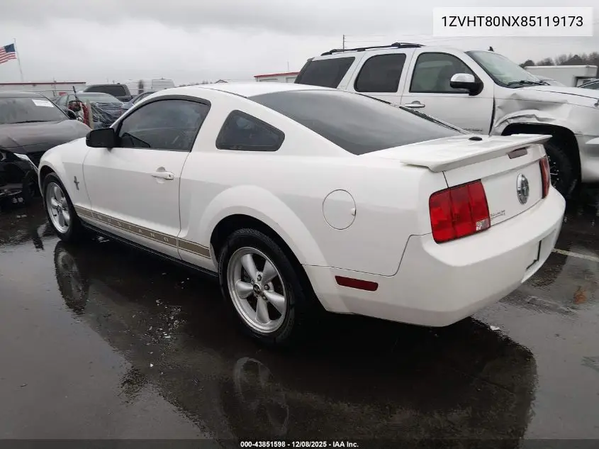 1ZVHT80NX85119173 2008 Ford Mustang V6 Deluxe/V6 Premium