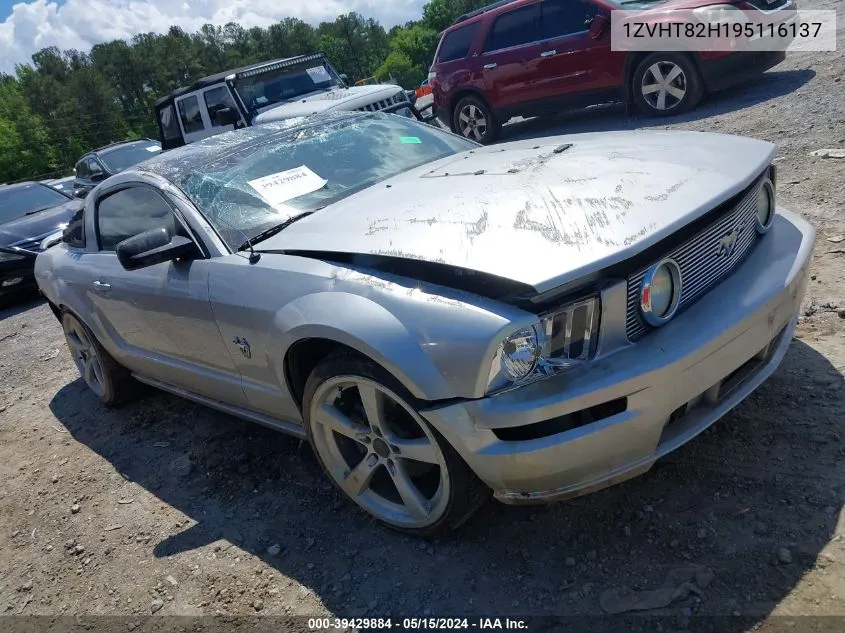 1ZVHT82H195116137 2009 Ford Mustang Gt/Gt Premium