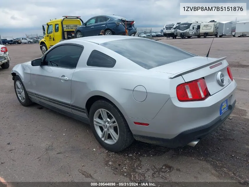 1ZVBP8AM7B5151876 2011 Ford Mustang V6