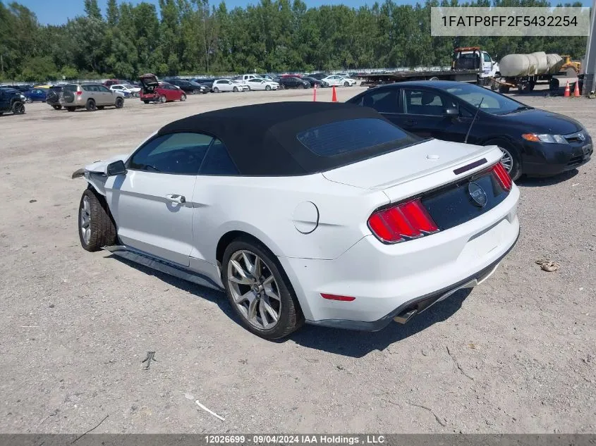 2015 Ford Mustang VIN: 1FATP8FF2F5432254 Lot: 12026699