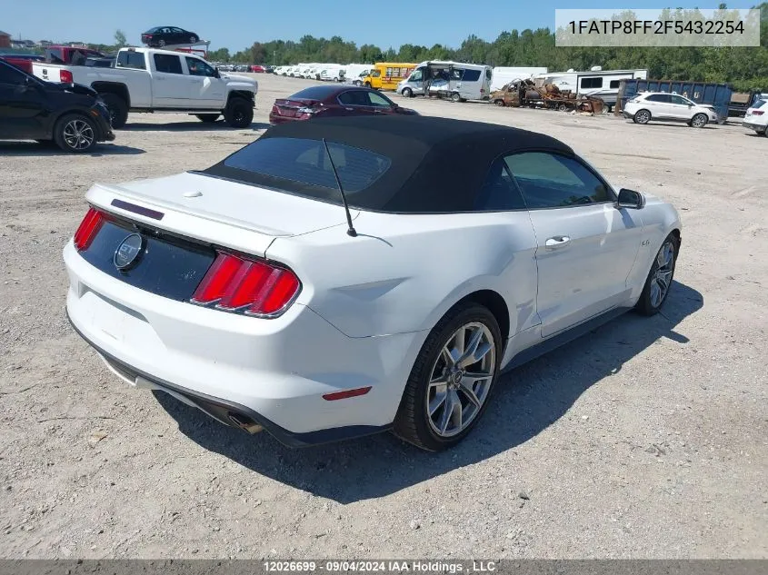 2015 Ford Mustang VIN: 1FATP8FF2F5432254 Lot: 12026699