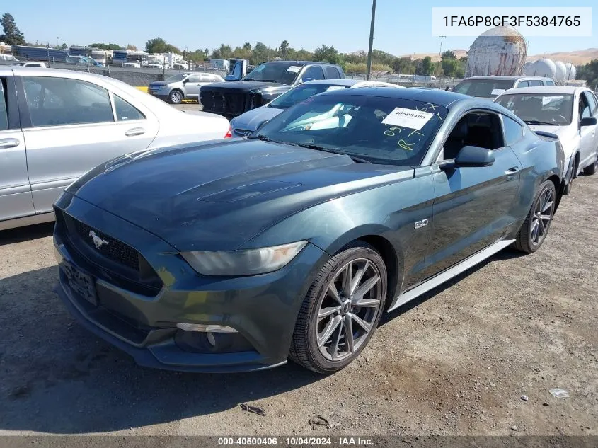 1FA6P8CF3F5384765 2015 Ford Mustang Gt Premium