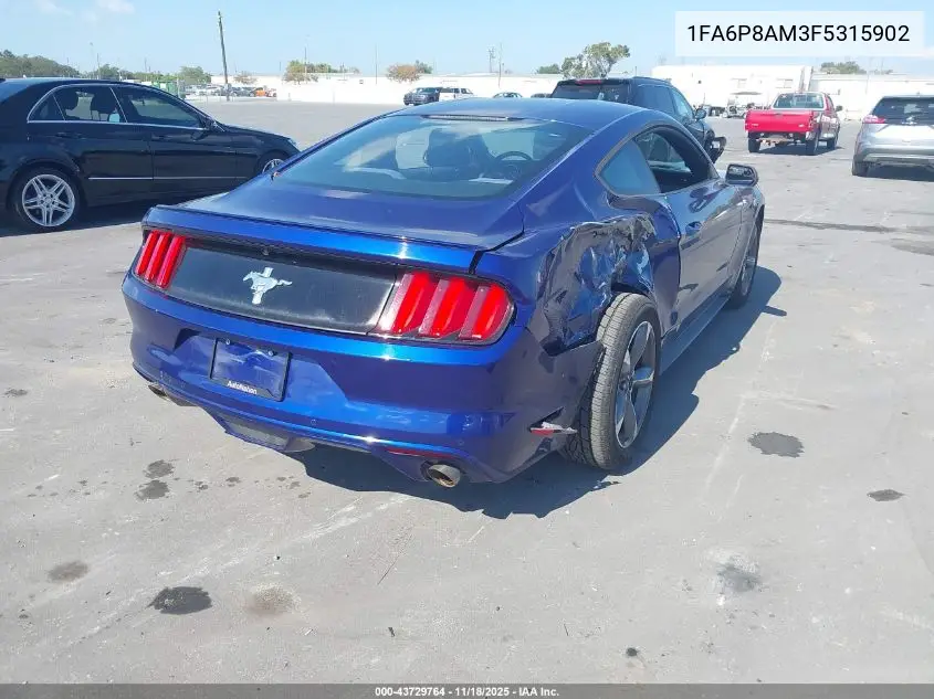 1FA6P8AM3F5315902 2015 Ford Mustang V6