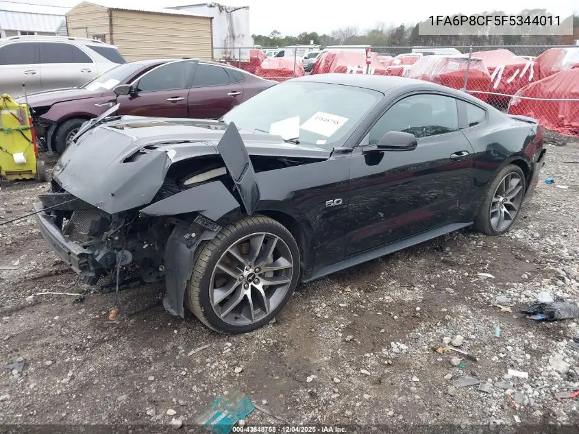 1FA6P8CF5F5344011 2015 Ford Mustang Gt Premium