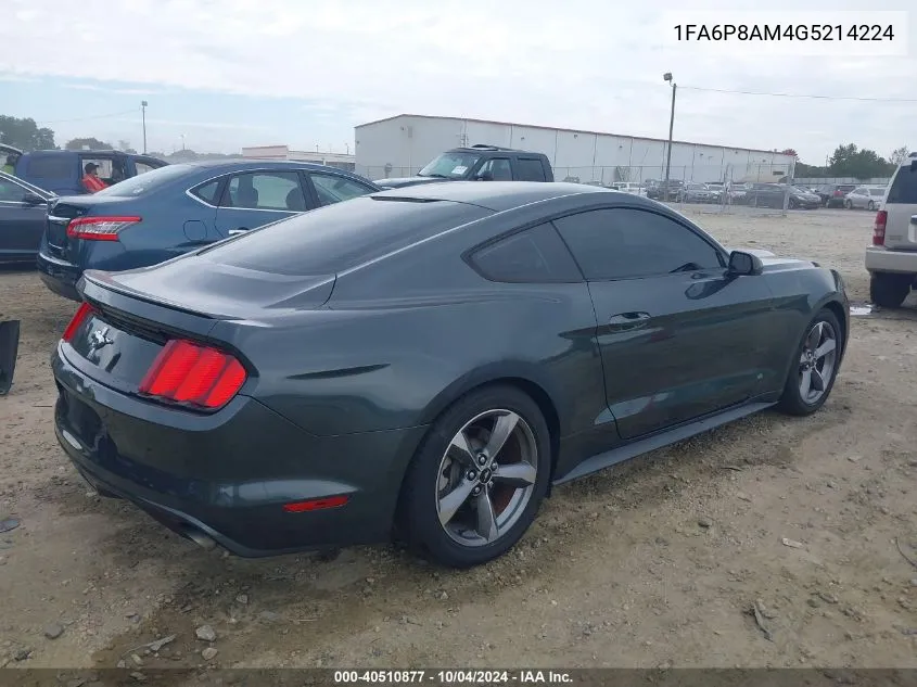 1FA6P8AM4G5214224 2016 Ford Mustang V6