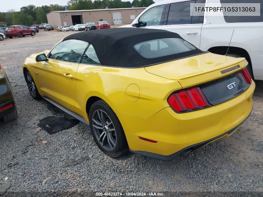 1FATP8FF1G5313063 2016 Ford Mustang Gt Premium