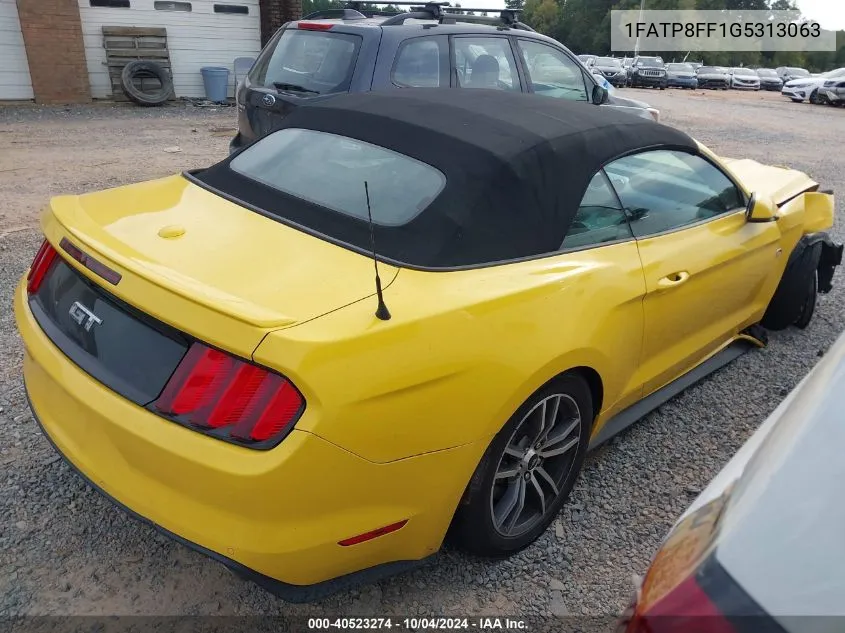 1FATP8FF1G5313063 2016 Ford Mustang Gt Premium