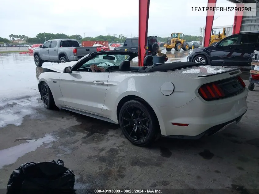 1FATP8FF8H5290298 2017 Ford Mustang Gt Premium