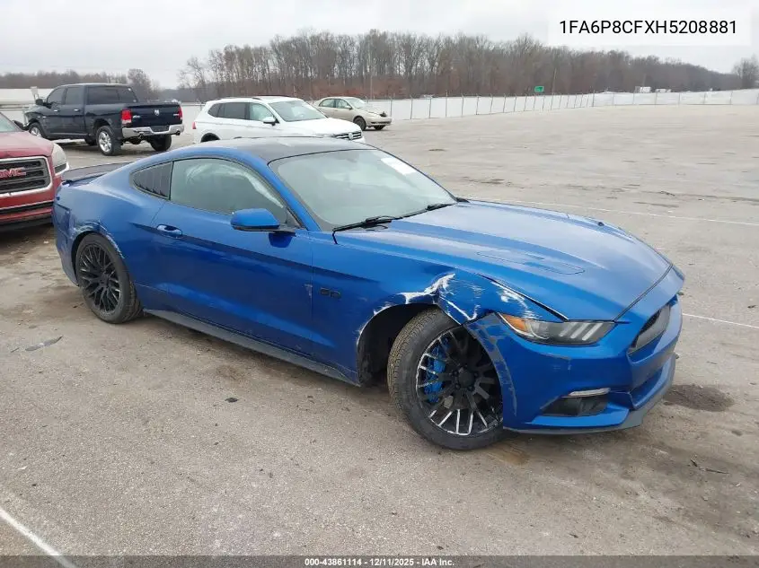 1FA6P8CFXH5208881 2017 Ford Mustang Gt Premium