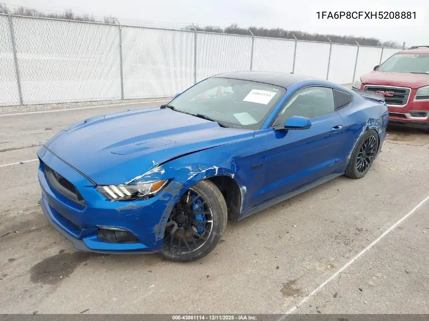 1FA6P8CFXH5208881 2017 Ford Mustang Gt Premium