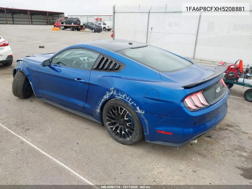 1FA6P8CFXH5208881 2017 Ford Mustang Gt Premium