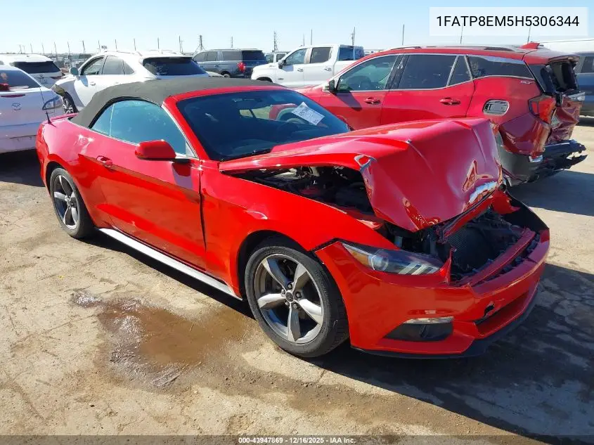 1FATP8EM5H5306344 2017 Ford Mustang V6