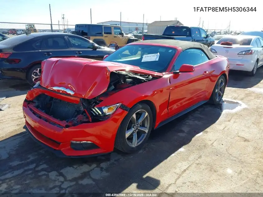 1FATP8EM5H5306344 2017 Ford Mustang V6