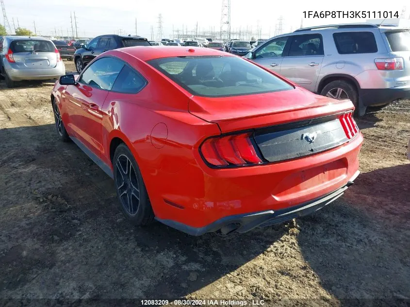 2019 Ford Mustang Ecoboost VIN: 1FA6P8TH3K5111014 Lot: 12083209