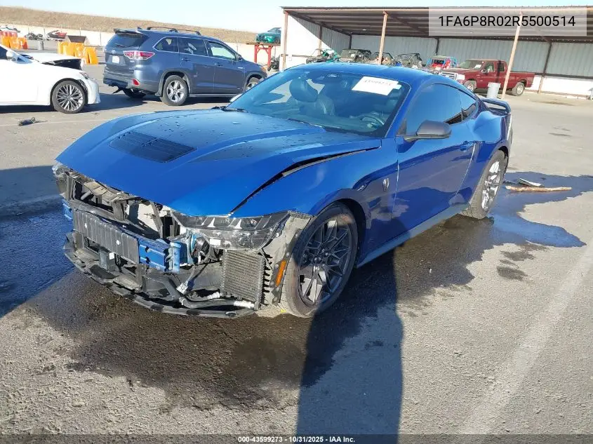 1FA6P8R02R5500514 2024 Ford Mustang Dark Horse Fastback