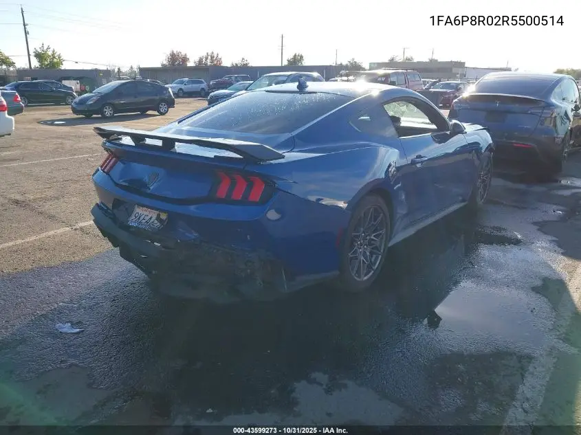 1FA6P8R02R5500514 2024 Ford Mustang Dark Horse Fastback