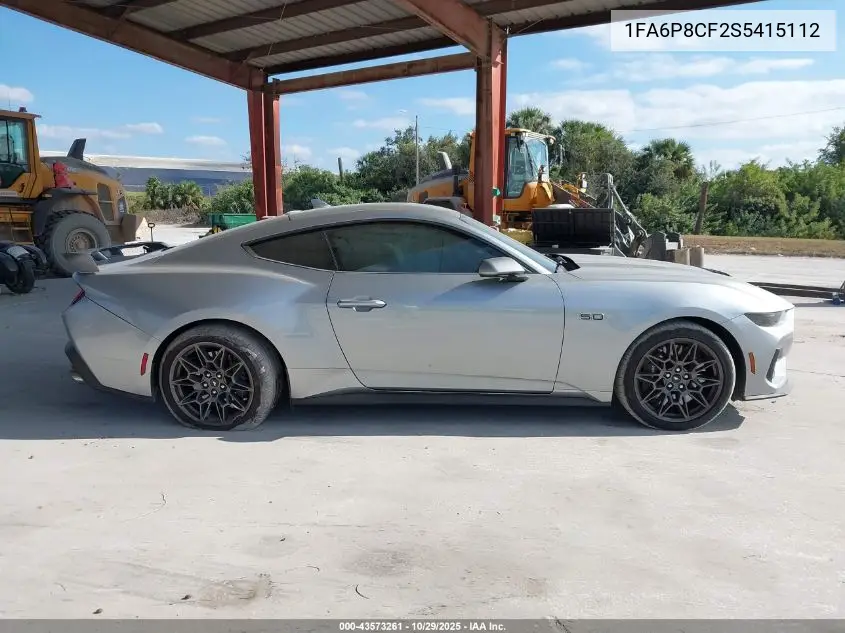 1FA6P8CF2S5415112 2025 Ford Mustang Gt Premium Fastback