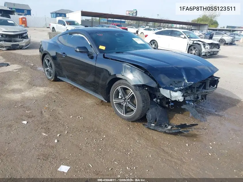 1FA6P8TH0S5123511 2025 Ford Mustang Ecoboost Fastback