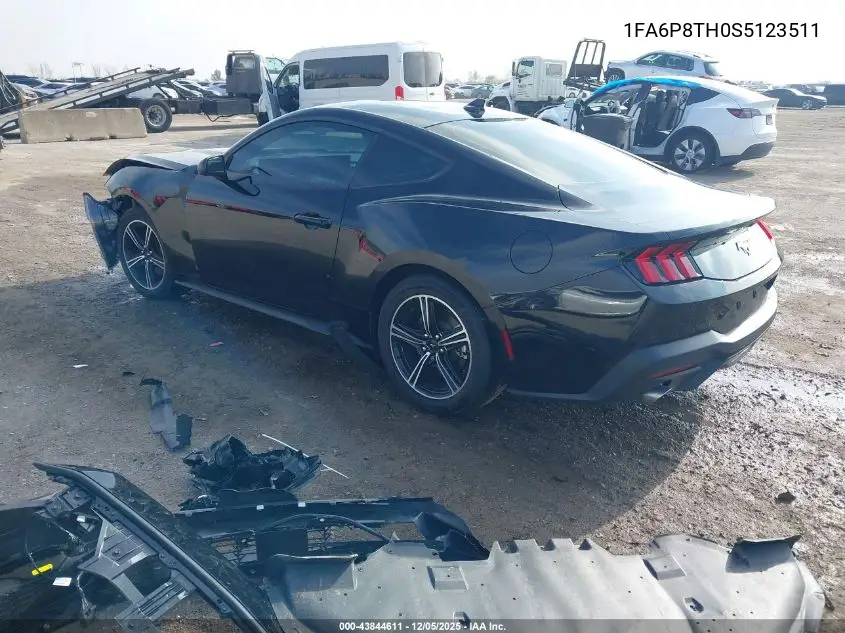 1FA6P8TH0S5123511 2025 Ford Mustang Ecoboost Fastback