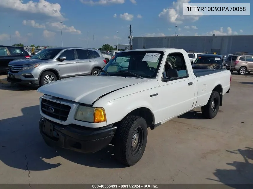 1FTYR10D93PA70058 2003 Ford Ranger Xl/Xlt