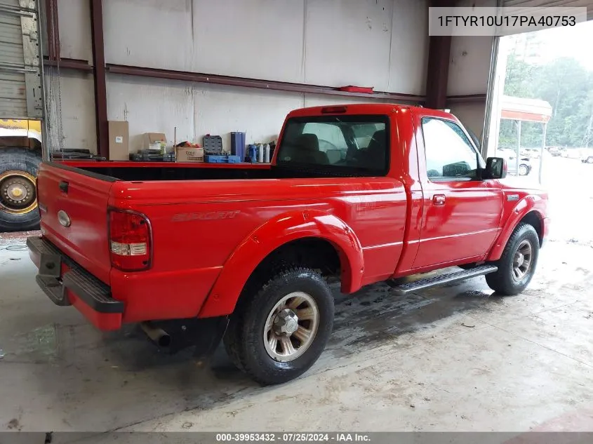 1FTYR10U17PA40753 2007 Ford Ranger Sport/Stx/Xl/Xlt