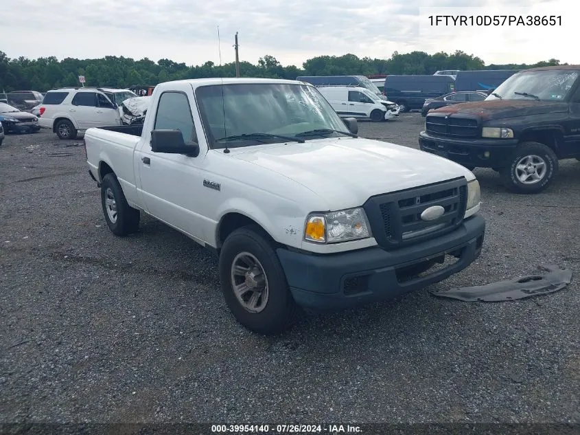 1FTYR10D57PA38651 2007 Ford Ranger Stx/Xl/Xlt