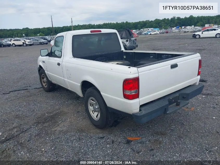 1FTYR10D57PA38651 2007 Ford Ranger Stx/Xl/Xlt