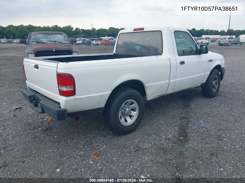 1FTYR10D57PA38651 2007 Ford Ranger Stx/Xl/Xlt