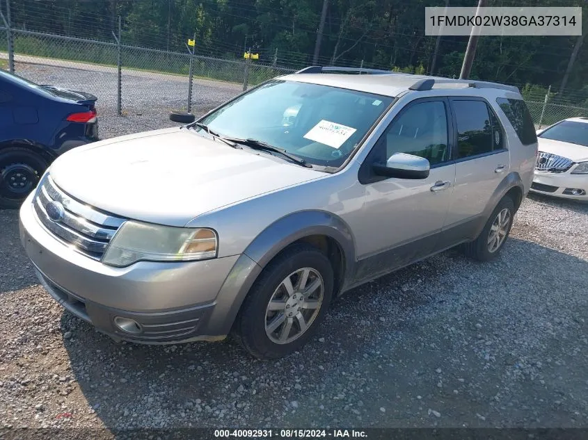 1FMDK02W38GA37314 2008 Ford Taurus X Sel