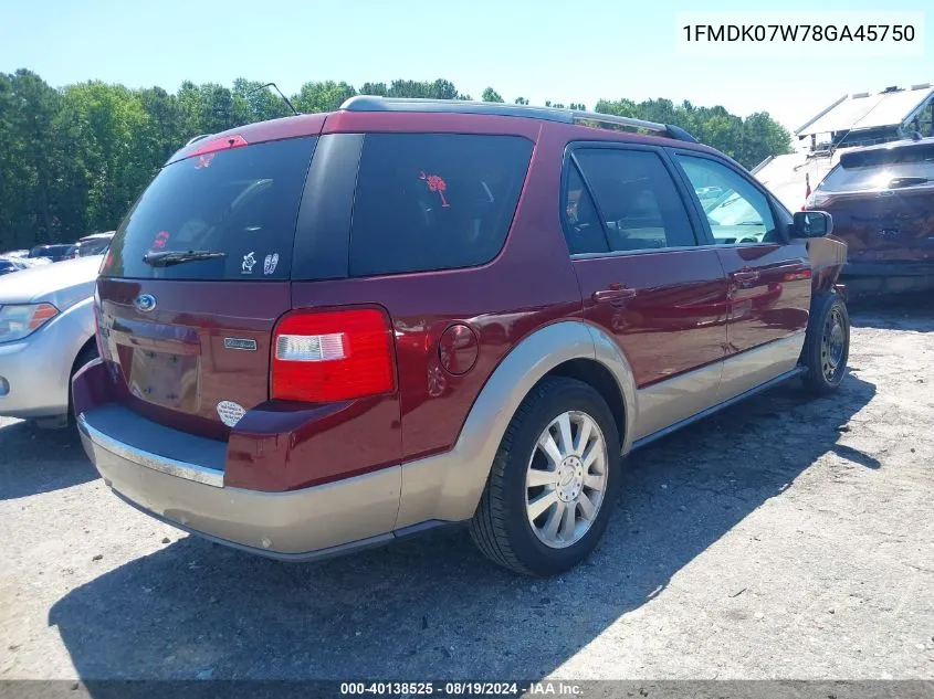 1FMDK07W78GA45750 2008 Ford Taurus X Eddie Bauer