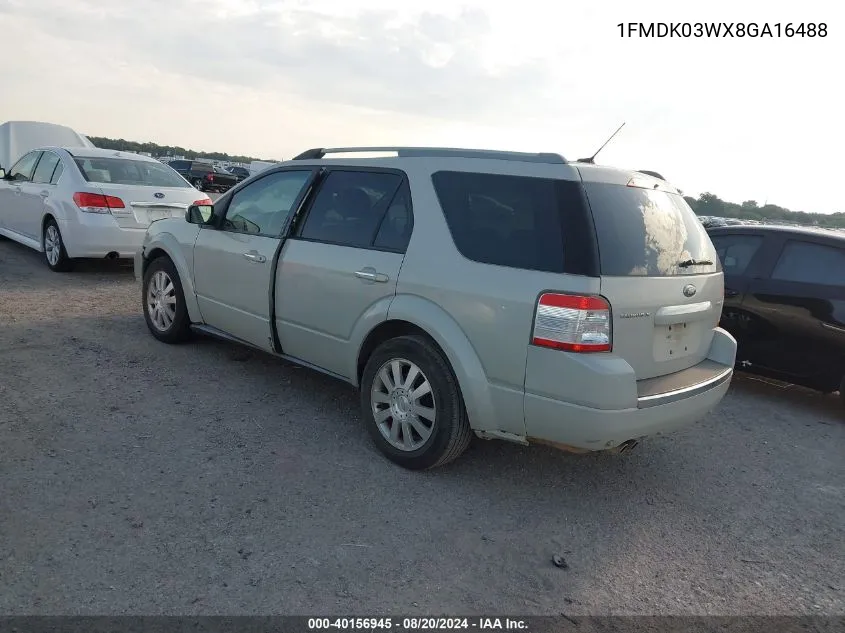 1FMDK03WX8GA16488 2008 Ford Taurus X Limited