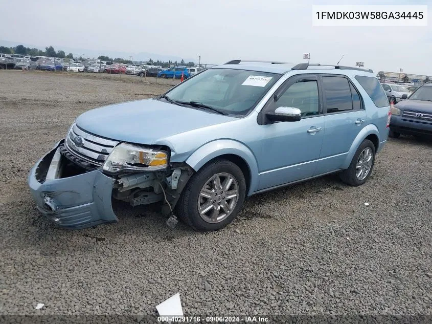 1FMDK03W58GA34445 2008 Ford Taurus X Limited